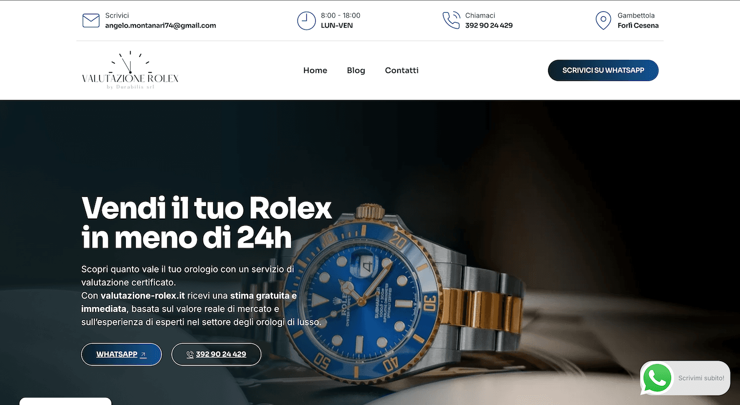 Valutazione Rolex — compravendita orologi
